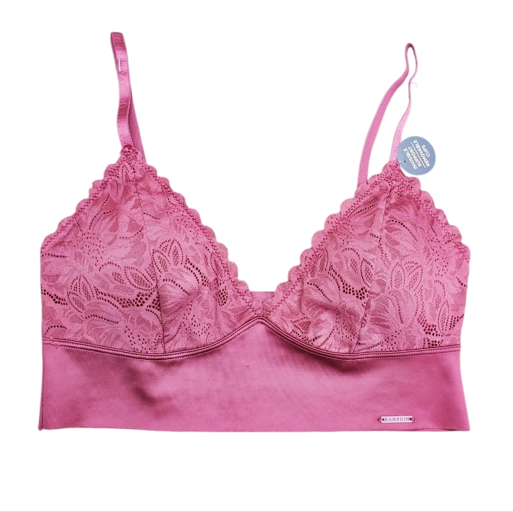 NWT Danskin Mauve Large Lace Bralette